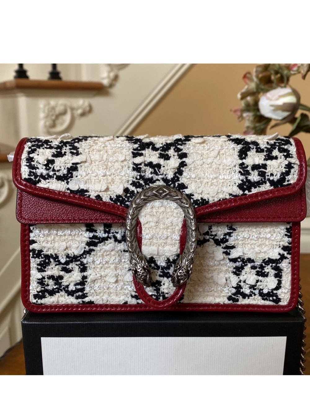 Authentic Gucci Dionysus Super Mini GG Tweed Bag